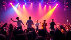 BTS news highlights an energetic live performance event with fans and members in action.