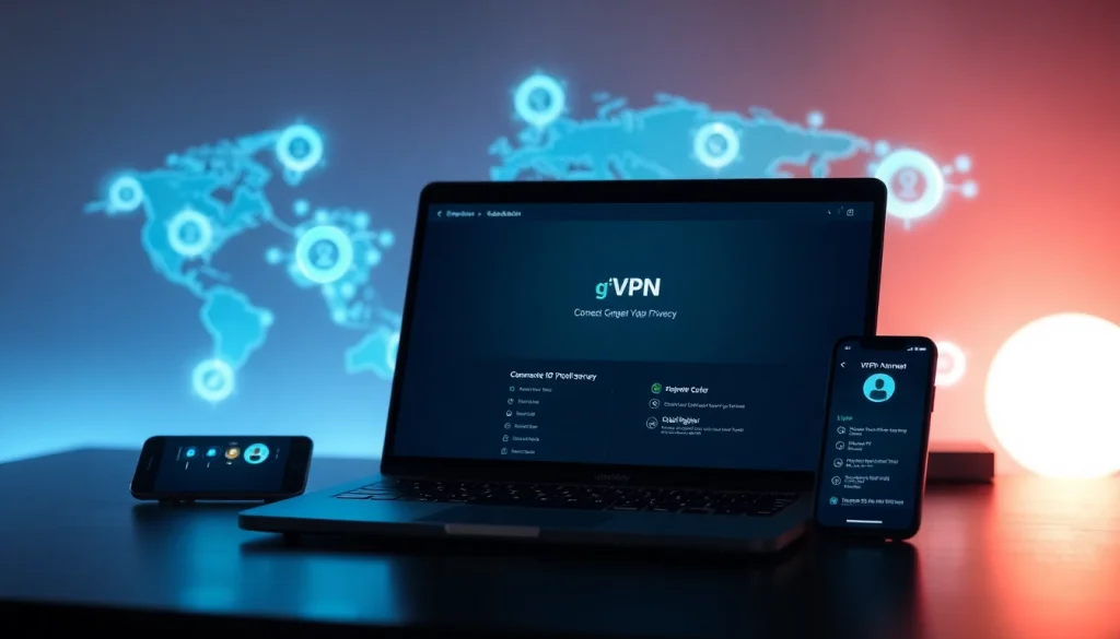 笔记本电脑上的快连VPN界面，展示现代数字工作空间中的无缝连接。