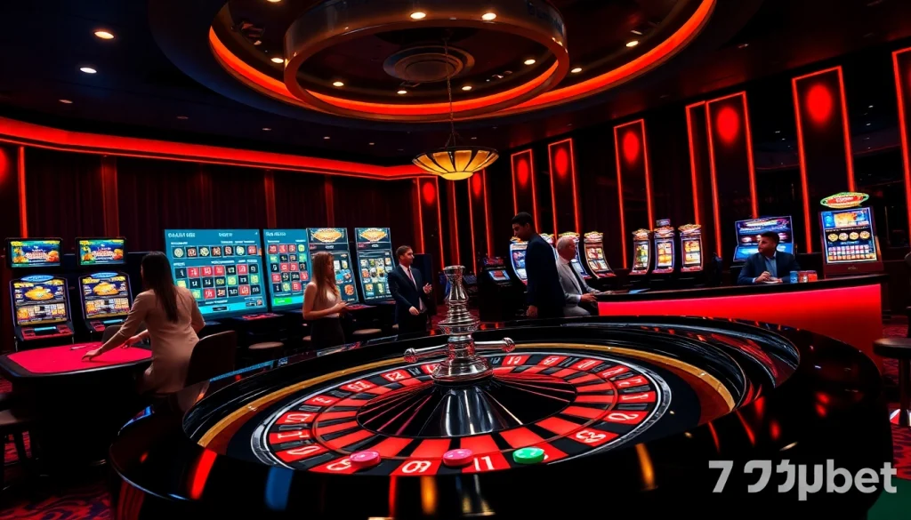 Experience the thrill of gambling with 7upbet at a luxurious casino table.