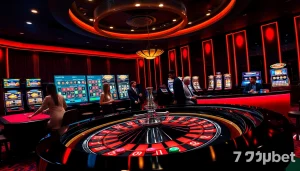 Experience the thrill of gambling with 7upbet at a luxurious casino table.