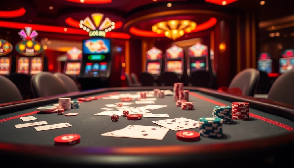 Exciting casino scene showcasing gaming elements and the keyword tải go88 for online gambling enthusiasts.