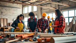 Students training at construction trade schools in Texas, engaging in hands-on learning.