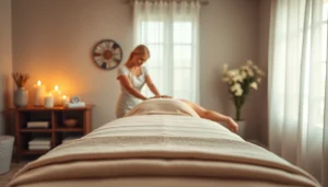 출장 massage therapy session with a professional therapist in a calming room setting