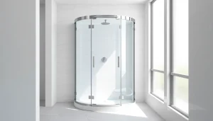 Duschkabine 90x90 komplett in modernem Badezimmer mit eleganter Ausstattung.