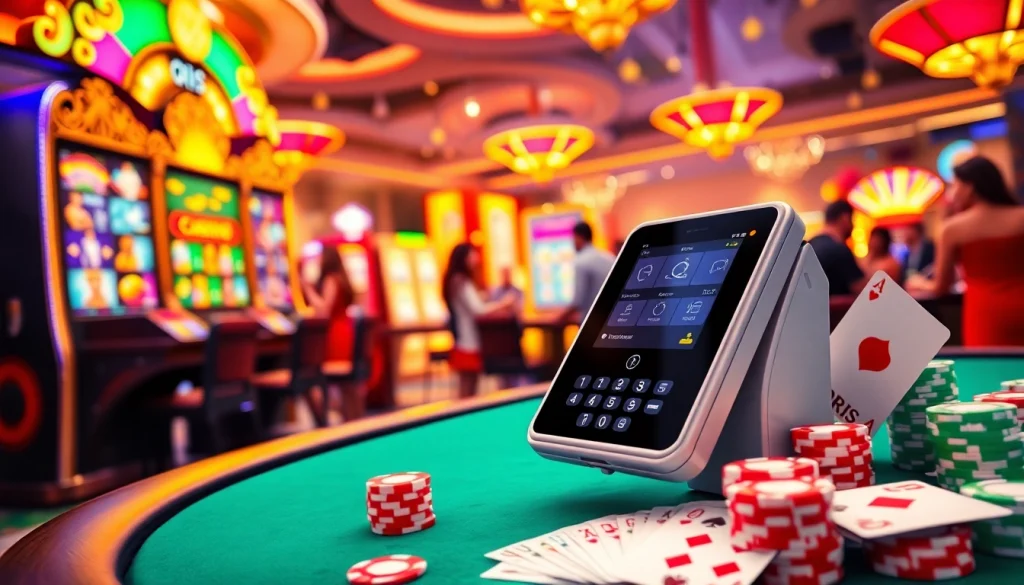 Play exciting games at slot depo 1000 with vibrant slot machines and enticing casino elements.