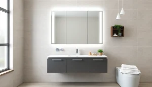 Verschönern Sie Ihr Bad mit einem eleganten sonni Spiegelschrank und LED-Beleuchtung.