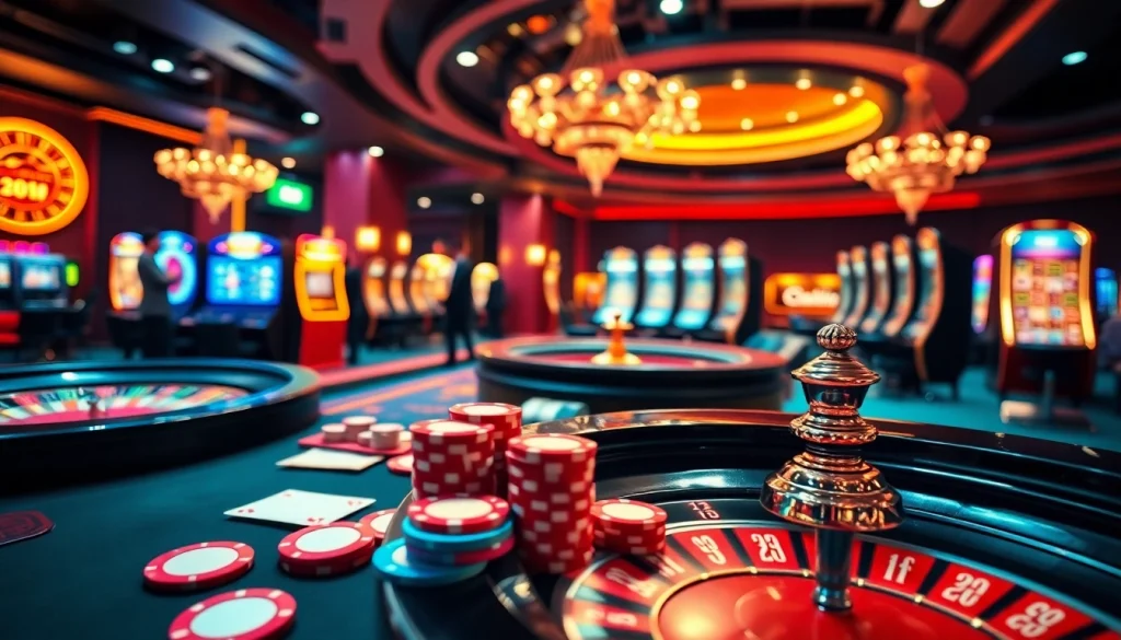 Engaging players in a thrilling casino atmosphere showcasing i9bet com with vibrant tables and poker chips.