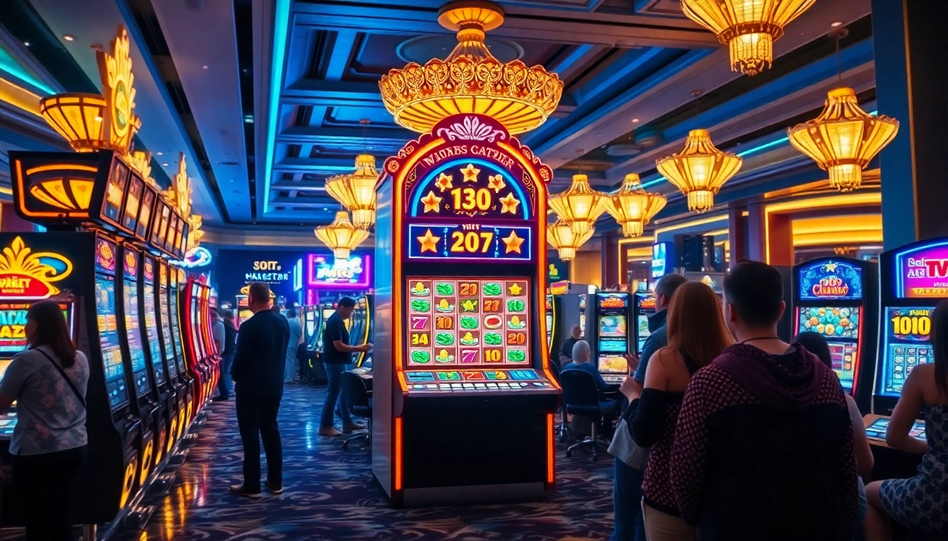 Experience the thrill of winning at slot scatter hitam games on an elegant casino floor.