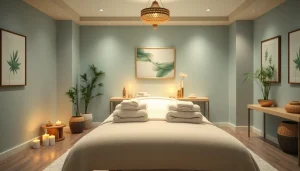 재충전을 위한 편안한 마사지 치료 환경