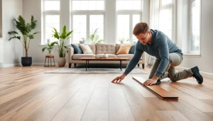 Installing lvp flooring with attention to detail in a stylish home setting.