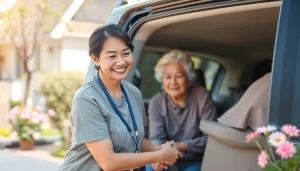 Elderly transportation services aiding seniors with compassionate assistance and safe transport.