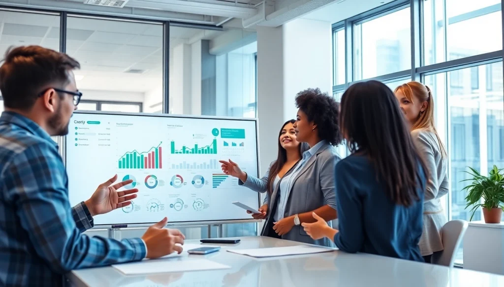 Engaged professionals collaborating on Strategy Capture Management in a bright, modern office environment.