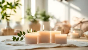 Mirisne svece u toplom ambijentu doma koje stvaraju opuštajuću atmosferu.