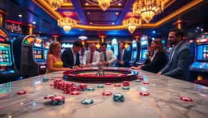 Experience the excitement of gaming with the hoki77 link amid captivating casino visuals.